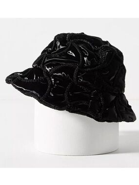 Anthropologie Lucky Zone Quilted Bucket Hat In Black NWT